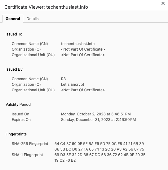 Generat Your Own TLS Certificate – Tech Enthusiast